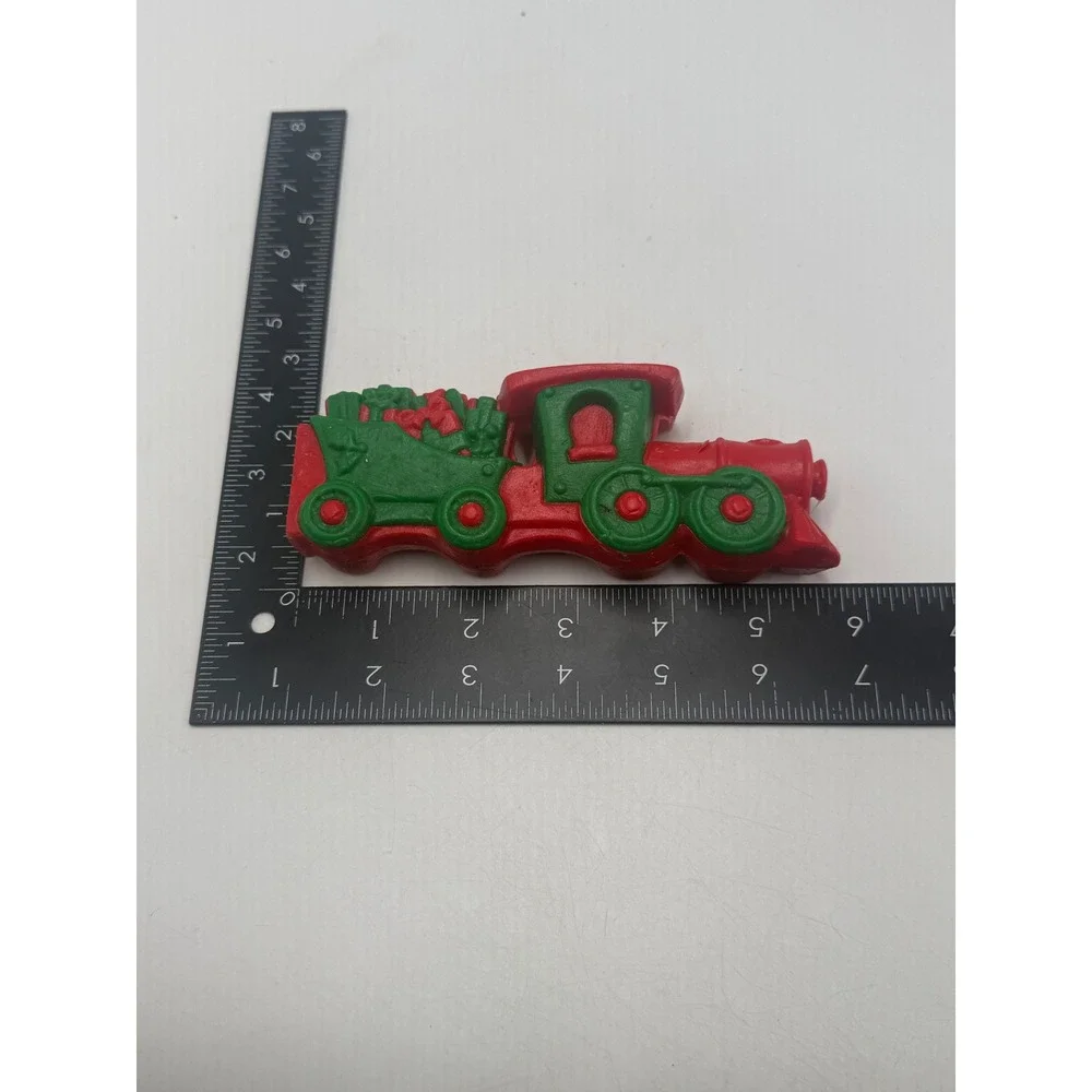 Vintage Christmas Train Red Green Steam Engine Holiday Novelty Toy